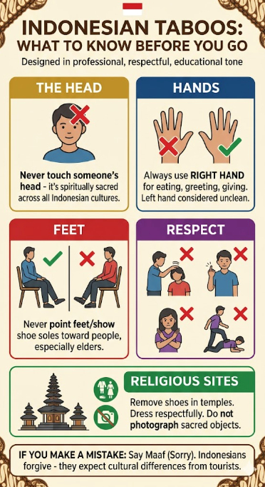 INDONESIAN TABOOS FOR FOREIGN VISITORS